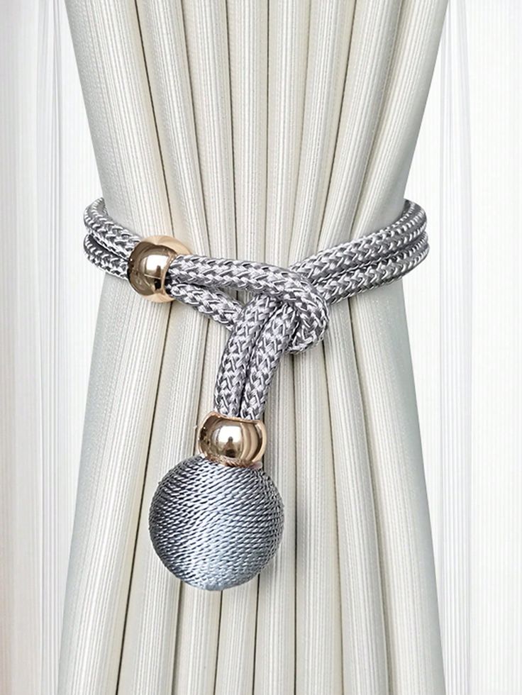 Silver ball pendant tieback