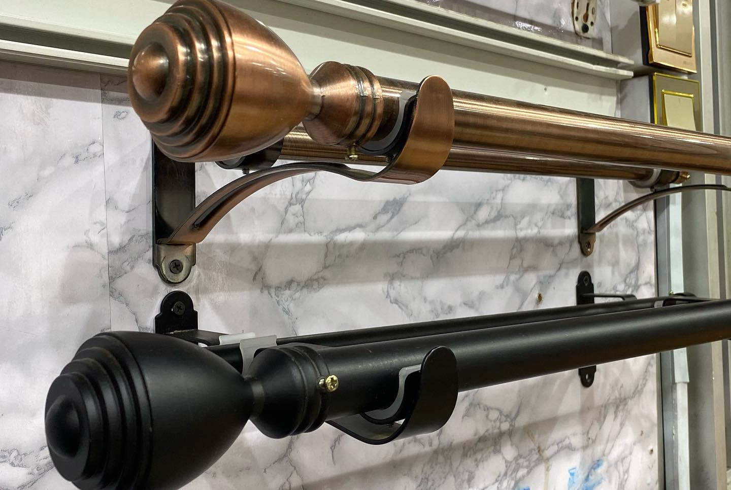 Heavy duty curtain rods