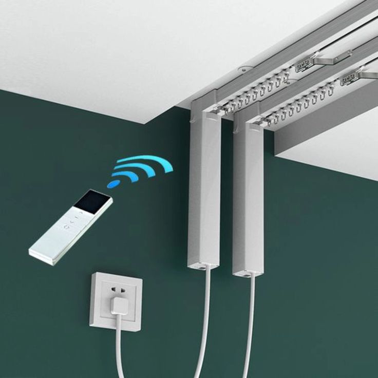 Motorized curtain rails with remote control